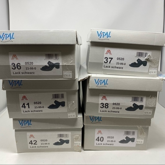 Vital Joy Mules Sandals Lack Schwarz - Picture 7 of 15